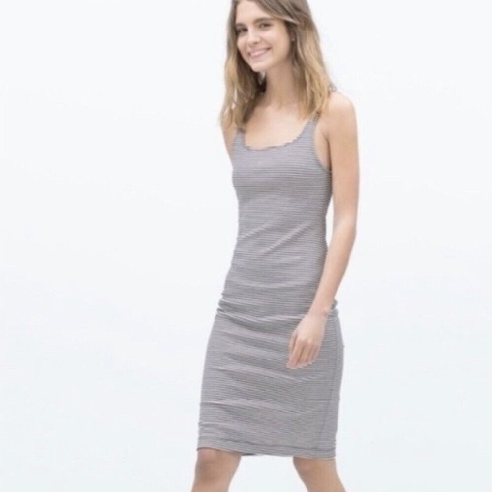 Zara Black and White Stripe Bodycon Summer Dress